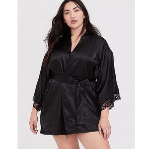Black Santin Robe from Torrid